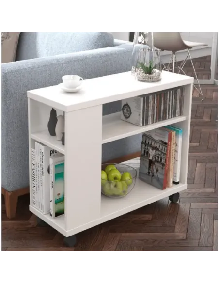 Măsuță portabilă ZOELA NEW, living/dormitor/birou, 60x24x70 cm, PAL, alb | MobilaOK