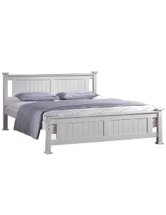 Pat, LUCAS NEW, dormitor, 160x200, lemn de pin/alb | MobilaOK