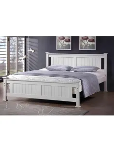 Pat, LUCAS NEW, dormitor, 160x200, lemn de pin/alb | MobilaOK 2