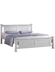Pat, LUCAS NEW, dormitor, 180x200, lemn de pin și MDF alb | MobilaOK