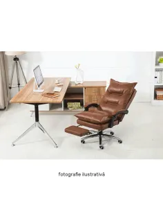 Fotoliu DRAKE birou, 68x77x105-111 cm, piele ecologica | MobilaOK 2