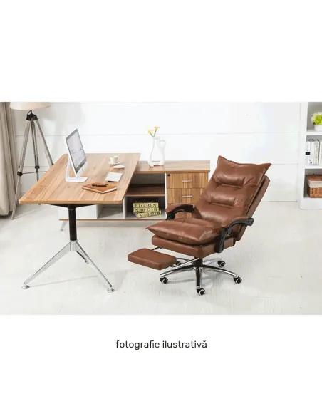 Fotoliu DRAKE birou, 68x77x105-111 cm, piele ecologica | MobilaOK