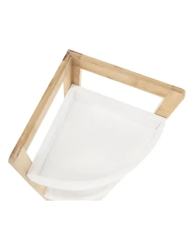Etajeră corner FONG, living/dormitor/birou, 23x23x77 cm, MDF/bambus lacuit | MobilaOK