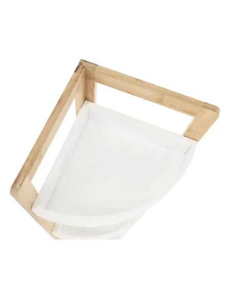 Etajeră corner FONG, living/dormitor/birou, 23x23x77 cm, MDF/bambus lacuit | MobilaOK
