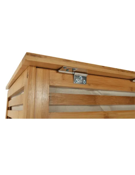 Coș de rufe, BASKET, dormitor/baie/hol, 40x40x58 cm, bambus și țesătură | MobilaOK