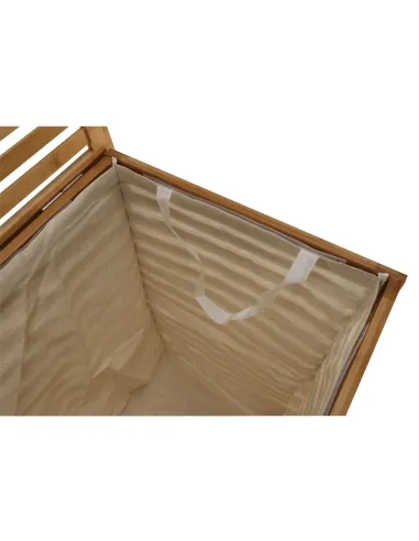 Coș de rufe, BASKET, dormitor/baie/hol, 40x40x58 cm, bambus și țesătură | MobilaOK