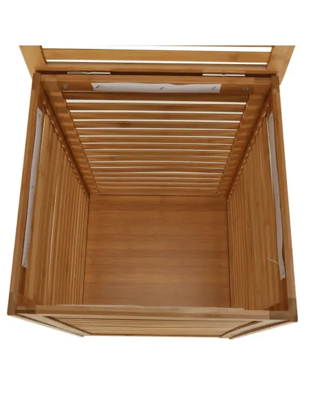 Coș de rufe, BASKET, dormitor/baie/hol, 40x40x58 cm, bambus și țesătură | MobilaOK