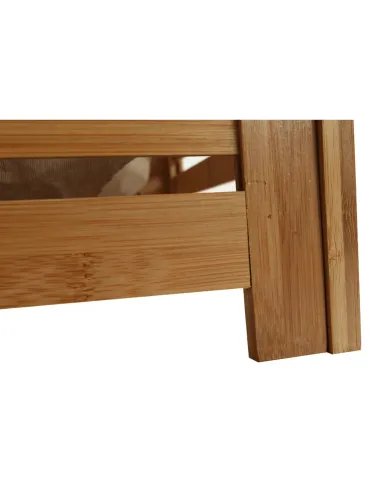 Coș de rufe, BASKET, dormitor/baie/hol, 40x40x58 cm, bambus și țesătură | MobilaOK