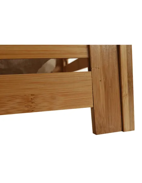 Coș de rufe, BASKET, dormitor/baie/hol, 40x40x58 cm, bambus și țesătură | MobilaOK