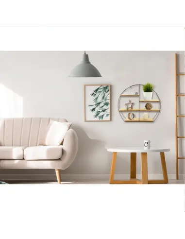 Raft DESIO TIP 2 pentru living/dormitor, 50x10x42.5 cm, Lemn si Metal | MobilaOK