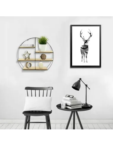 Raft DESIO TIP 2 pentru living/dormitor, 50x10x42.5 cm, Lemn si Metal | MobilaOK