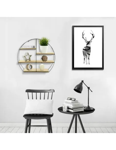 Raft DESIO TIP 2 pentru living/dormitor, 50x10x42.5 cm, Lemn si Metal | MobilaOK