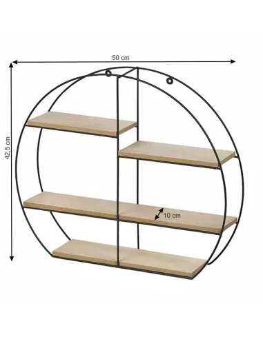 Raft DESIO TIP 2 pentru living/dormitor, 50x10x42.5 cm, Lemn si Metal | MobilaOK