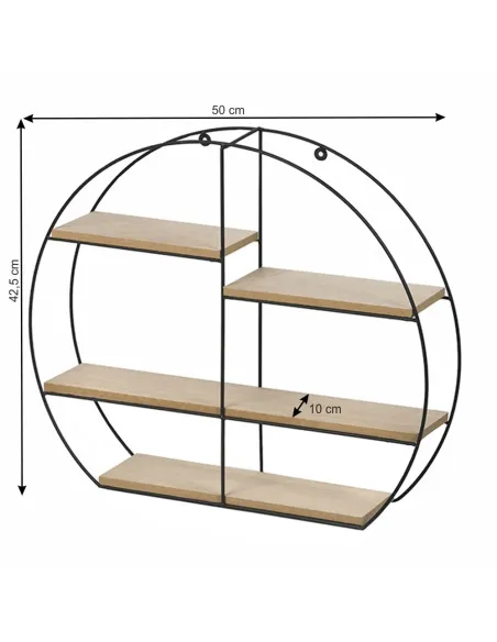 Raft DESIO TIP 2 pentru living/dormitor, 50x10x42.5 cm, Lemn si Metal | MobilaOK