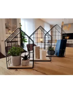 Set de 3 Rafturi, AZURI, Living/Dormitor/Birou, 40x26x12.5cm, Lemn și Metal | MobilaOK 2