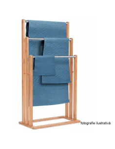 Stand pentru prosoape, KOMO NEW, baie, 54 x 24 x 82 cm, Bambus, alb | MobilaOK 2