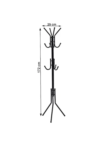Cuier LORIK, tip pom pentru hol/dormitor, 29x29x172 cm, Metal/Plastic | MobilaOK