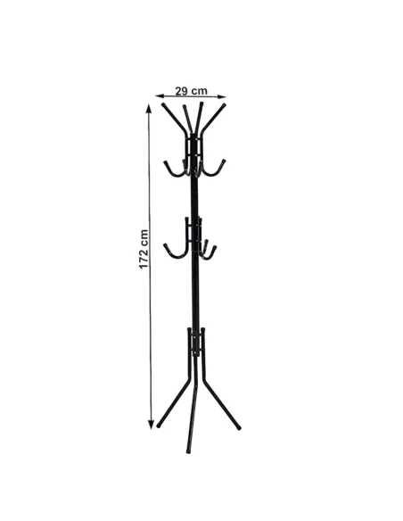 Cuier LORIK, tip pom pentru hol/dormitor, 29x29x172 cm, Metal/Plastic | MobilaOK