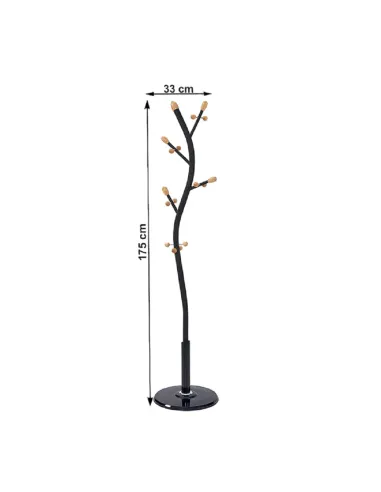 Cuier SADIK NEW, hol/intrare, 33x33x175 cm, Metal/Plastic | MobilaOK