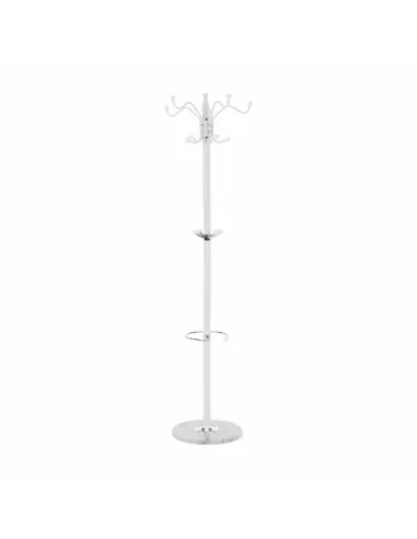 Cuier ELOS, tip pom, pentru hol, 37x37x175 cm, Metal/Alb | MobilaOK