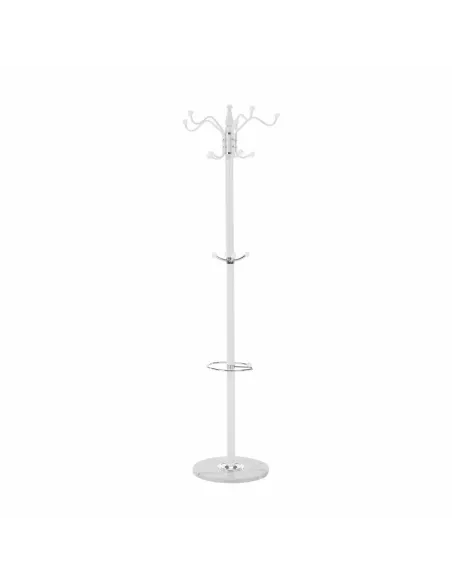 Cuier ELOS, tip pom, pentru hol, 37x37x175 cm, Metal/Alb | MobilaOK