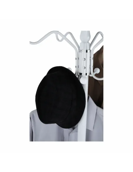Cuier ELOS, tip pom, pentru hol, 37x37x175 cm, Metal/Alb | MobilaOK