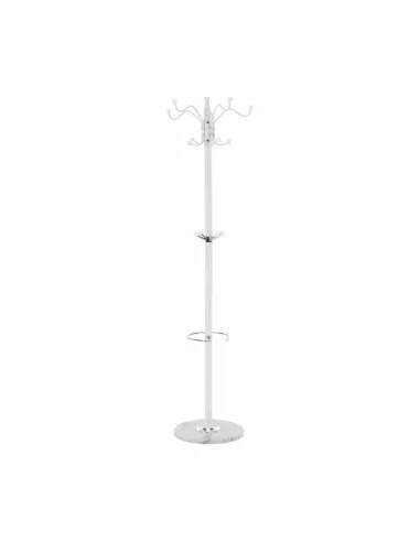 Cuier ELOS, tip pom, pentru hol, 37x37x175 cm, Metal/Alb | MobilaOK