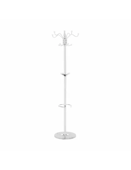 Cuier ELOS, tip pom, pentru hol, 37x37x175 cm, Metal/Alb | MobilaOK