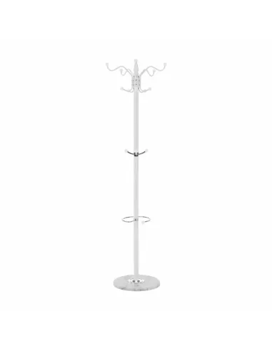 Cuier ELOS, tip pom, pentru hol, 37x37x175 cm, Metal/Alb | MobilaOK