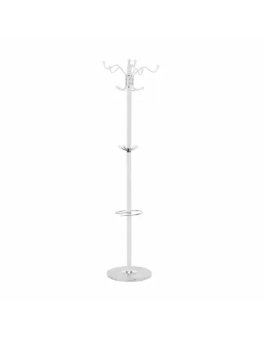 Cuier ELOS, tip pom, pentru hol, 37x37x175 cm, Metal/Alb | MobilaOK