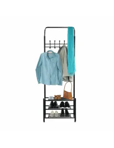 Cuier cu Dulap BARNUM, hol/dormitor, 66x30x190 cm, Metal negru | MobilaOK 2