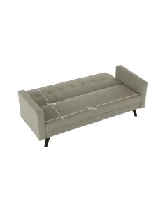 Canapea extensibilă OTISA, colțar living, 189x76x89 cm, material gri-maro taupe | MobilaOK 2
