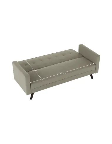 Canapea extensibilă OTISA, colțar living, 189x76x89 cm, material gri-maro taupe | MobilaOK