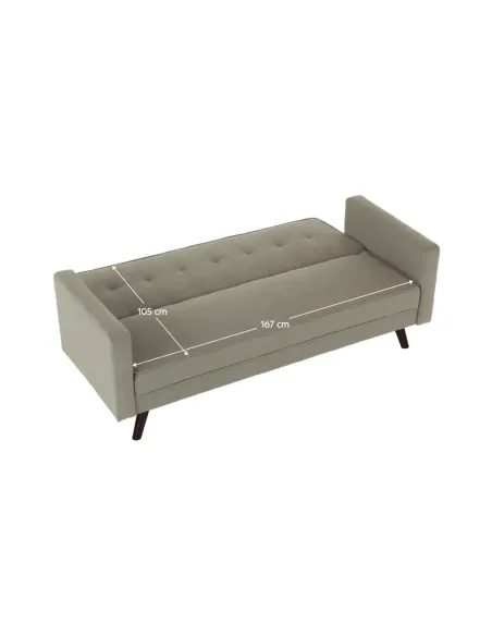 Canapea extensibilă OTISA, colțar living, 189x76x89 cm, material gri-maro taupe | MobilaOK