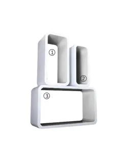 Set de polițe AMOS, living/dormitor/birou, 40/36/44x10 cm, MDF | MobilaOK
