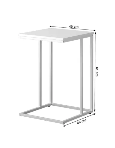 Măsuță portabilă KALA, living/birou/balcon, 40x40x61 cm, PAL și metal | MobilaOK