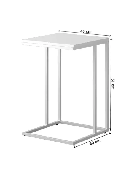 Măsuță portabilă KALA, living/birou/balcon, 40x40x61 cm, PAL și metal | MobilaOK