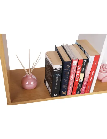 Raft, ERDEM NEW TYP 1, living/dormitor/birou, 60x24x108 cm, PAL melaminat pin/alb | MobilaOK