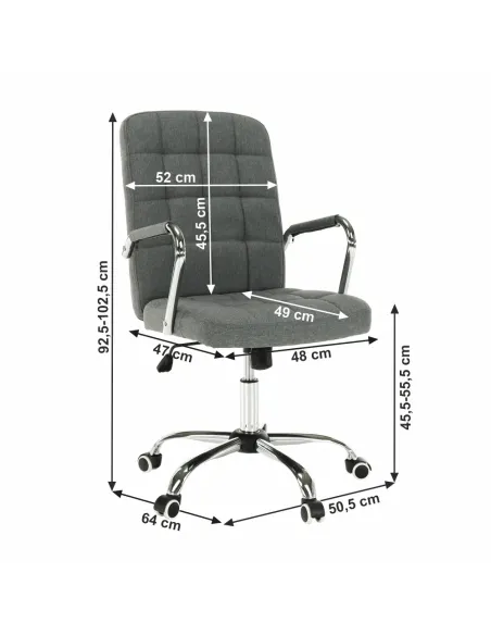 Scaun de birou MORGEN, birou, 50.5x64x92.5-102.5 cm, poliester si metal | MobilaOK