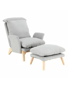 Fotoliu ZANDER pentru living, 82x83x99 cm, Material textil/Lemn | MobilaOK