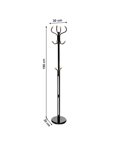 Cuier VASIL, hol/dormitor/birou, 30x30x198 cm, Metal/Lemn | MobilaOK