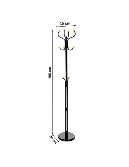 Cuier VASIL, hol/dormitor/birou, 30x30x198 cm, Metal/Lemn | MobilaOK