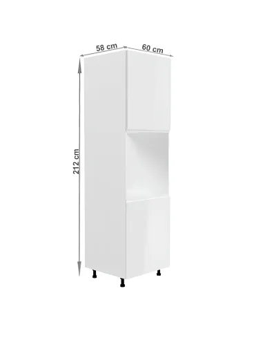 Dulap pentru alimente, alb/alb luciu extra ridicat, dreapta, AURORA D60P | MobilaOK
