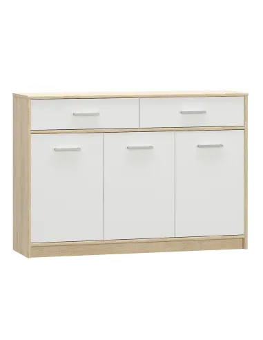 Comodă TEYO SCRIN 3D2S, dormitor/hol, 123.2x34.3x85.5 cm, PAL melaminat | MobilaOK