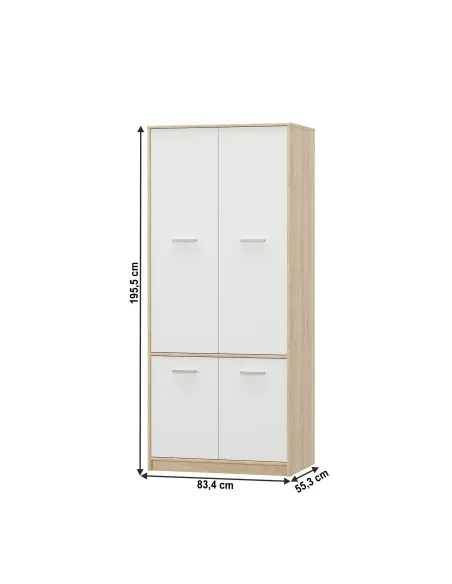 Dulap, TEYO, hol/dormitor, 83.4x55.3x195.5 cm, PAL melaminat | MobilaOK