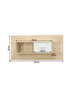 Dulap suspendat TEYO, hol/bucătărie/dormitor, 120x23x55 cm, PAL melaminat | MobilaOK 2