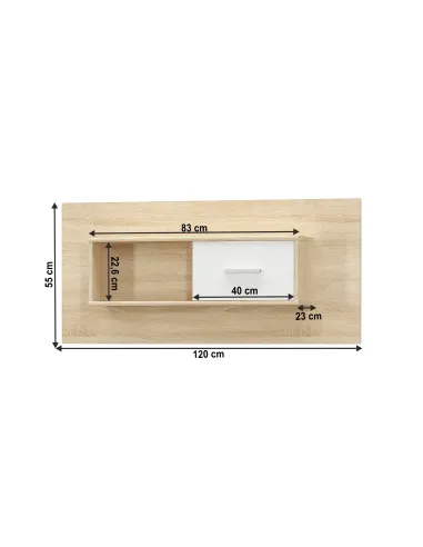 Dulap suspendat TEYO, hol/bucătărie/dormitor, 120x23x55 cm, PAL melaminat | MobilaOK