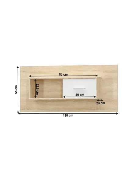 Dulap suspendat TEYO, hol/bucătărie/dormitor, 120x23x55 cm, PAL melaminat | MobilaOK