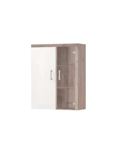 Vitrină suspendabilă CHERIS 4, living/hol/dormitor, 90x35x111 cm, PAL melaminat | MobilaOK