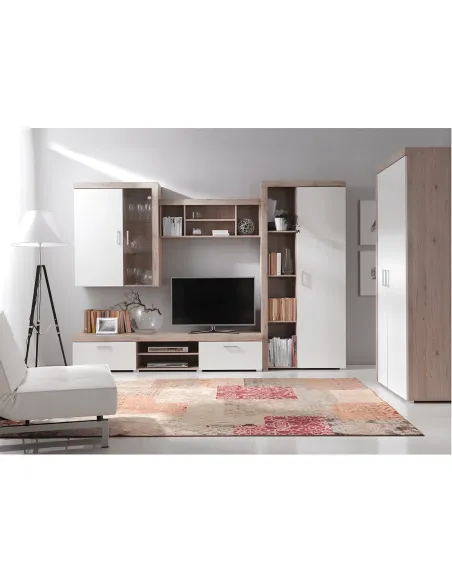 Vitrină suspendabilă CHERIS 4, living/hol/dormitor, 90x35x111 cm, PAL melaminat | MobilaOK